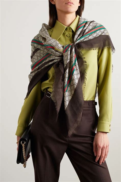 lucy twill gucci scarf|Gucci frayed scarf.